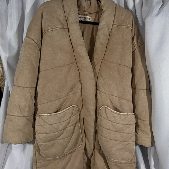 (ISO) (willing to trade) RARE FREE PEOPLE DOLMAN QUILTED DUVET COAT NWOT XS PINK - Picture 8 of 10